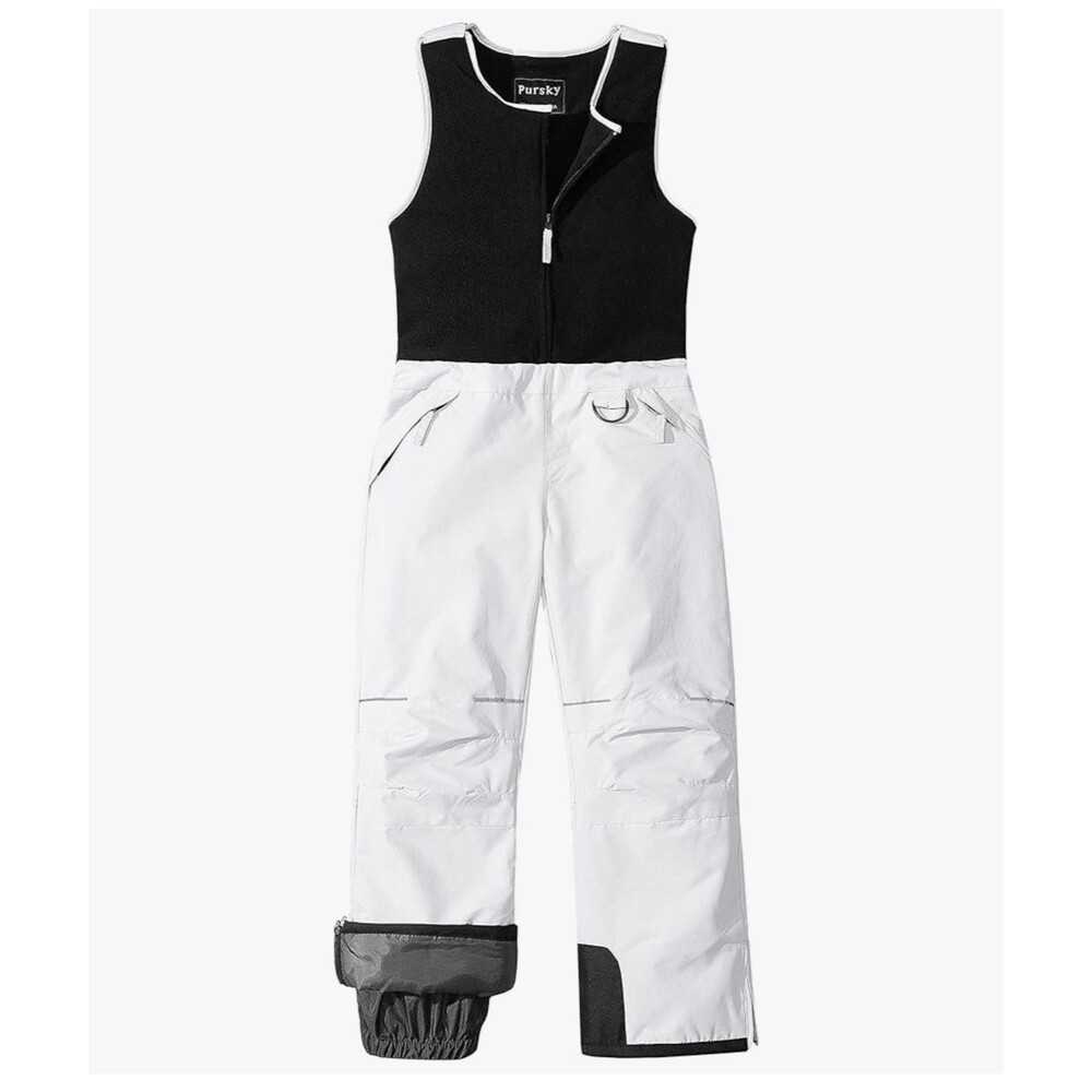 Pursky Kid's Snow Pants Girl's Winter Ski Bib Insulated Waterproof Snowpants 4-5